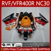 Vücut Kiti Honda RVF400R VFR400 R NC30 V4 VFR400R 89-93 79NO.0 RVF VFR 400 RVF400 R 400RR 89 90 91 92 93 VFR400RR VFR 400R 1989 1990 1991 1992 1993 Fairing Repsol Portakal