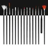 15 Pcs Professional Gel Nail Brushes 15 Sizes Nail Art Acrylic Brush Pens Wooden Handle Dotting Drawing Paint Brush Set