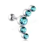 Cartilagem Hélice Trogus Stud Anéis Orelha Prego Aço Inoxidável Bar Piercing Cristal Corpo Jóias Presentes Para Mulheres