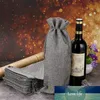 Lot de 12 sacs à vin, sacs à bouteille de champagne, couvre-bouteilles de vin en jute naturel, sacs cadeaux avec cordon de serrage pour faveur de fête de mariage.