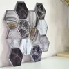 Auto-adhésif 3D Hexagone Stickers Muraux Étanche pour Cuisine Toilette Chambre TV Mur Fond Décor PVC 30x30CM