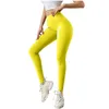 Moda Leggins Bayanlar Saf Renk Kaldırma Kaldırma Elastik Spor Koşu Yoga Pantolon Tayt Spor Kadın Fitness H1221