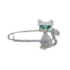 Simpatico gatto spilla verde occhi strass cristallo piccolo gattino corpetto decorazione di nozze regalo