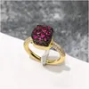 Crystal Zircon Gemstone Rings Eternity Tiny Gold Ring in Engagement Wedding Lovers smycken för kvinnor med Box Whole5667179