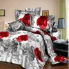 Set biancheria da letto classico stampa biancheria da letto a fiori rossi 4 pezzi / set set copripiumino Lenzuolo pastorale copripiumino laterale 2019 letto caldo Y200111