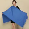 Solid White 100% Soft Women's New Large Fashion Fine Tassels Cashmere Pashima Tjock Long Shawl Scarfs Wrap Warm 1120012759