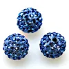 Miasol 20 Pcs Blue Pave Micro Crystal Ball Beads 10mm Disco Ball With Full Crystal For Diy Jewelry Making Accessories