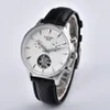 New Men Watch Automatic Watches Black skeleton dial Brown leatcher band wristwatch 41mm de un reloj para hombre relojes