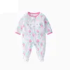 Desenhos animados Unicórnio Bebê Menina Jumpsuit Footies Roupas de Inverno Newborn Menino Manga Longa 0-12 Mês New Born Neck Zipper 2020 LJ201023