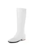 Smeeroon/2021, однотонные сапоги для верховой езды, большой размер 45, женские осенне-зимние сапоги до колена с круглым носком, простая классическая женская обувь1