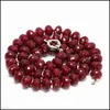 red faceted bead necklace