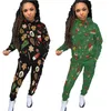 Kvinnor Christmas Clothes Designer X-Mas Outfits Pullover Hooded Hoodies+ Pants Two Piece Set Casual Plus Size 2x Tracksuits Jogger Suit 4153