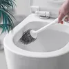 Estiorm toilet brush with holder Wall Mounted soft Silicone Toilet Brush wc toilette brosse with storage Bathroom Cleaning Brush181032124