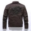 Vestes d'hiver en cuir polaire pour hommes, vestes de moto brodées à la mode, qualité masculine, bombardier épais, vêtements d'extérieur 201120