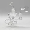 Clear Recycler Oil Rigs Glass Bong Mini Smoking Pipe 5inch Heady Glass Dab Rigs with 9mm Quartz Banger