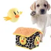 Pet Toy Pluszowe Kurczak Kształt Ukryj Puzzle Interaktywny Pies Squeaky Chew Toys C63B LJ201125