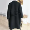 Automne hiver manteau de laine noire vêtements pour femmes mode femme veste ceinture lâche long pardessus femme manteau de laine décontracté 200930