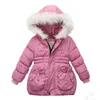 Quente espessamento gola de pele bebê menina inverno jaqueta crianças outerwear bebê meninos meninos casacos para 2-6 anos de roupa de menina