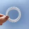 Colorful Transparent Telephone Wire Cord Gum Hair Accessories Popular Design Pearl hairband Exquisite Lady Girl Hair Accessories mix designs