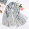 8 Colors Women New Fashion Bronzing Gold Feather Viscose Shawl Scarf Lady Long Soft Pashmina Stole Muslim Hijabs Snood 180*75Cm 201018