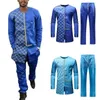 Мужские повседневные рубашки, мужской топ и брюки, комплект из 2 предметов, африканская мужская одежда, 2021 богатая одежда для рубашки Dashiki с брюками 252o