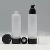 100ml Airless Bottle Black Pump Bottom Clear Deks Frosted Body Lotion / Emulsion / Foundation / Essence / Oil / Serum Cosmetic Container
