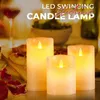 3/6 sztuk LED Swinging świeca elektroniczna lampa LED bezpłomieniowe świeczki zdalne migotanie świece do domu ślub urodziny H1222