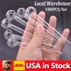 US IN STOCK 4inch Pyrex Glass Oil Burner Pipe Tsmoking water bubber pipe obcco Dry Herb Water Hand Pipes Smoking Accessories tool