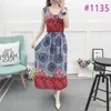 Vintage mujeres verano vestido bohemio playa boho elegante vestidos impresos nueva moda flor suelta más tamaño vestido sin mangas T200604