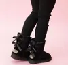 Hor Sprzedający Dzieci Bailey 2 łuki Buty Prawdziwej Skóry Maluchy Buty śniegowe Solidne Botas De Net Winter Girls Footwear Maluch Girls Boots