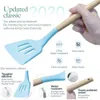 Ustensiles de cuisine en silicone Set 11/13 Pcs Ustensiles de cuisine antiadhésifs pour la cuisine Spatule en silicone Cuillère Set Outils de cuisine, 9 couleurs 201223