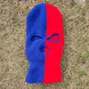 Balaclava 2色ステッチ刺繍3穴ニットハット戦術CS冬スキーライディングビーニープロムのマスク暖かいマスク