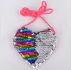 Hot style paillette hanging rope bag love coin purse wallet crossbody bag mini Glitter looped bag for children's coin purse