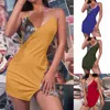 Damen-Designer-Kleider, sexy Bodysuit, Mini-Gallus-Kleid, modisch getäfelte Damen-Kleider, lässiges ärmelloses Kleid, Damen-Kleidung, klw0468