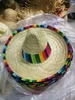 Naturel Hommes Paille Mexicain Sombrero Chapeau Femmes Coloré Fête D'anniversaire Décoration De Table Chapeaux De Fête L3 Y200602