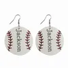 Sports Round Earbob PU Leather Earrings Household Sundries Baseball Football Soccer Basketball Softball American Wind Earring For 5775975