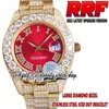 2022 RRF 126234 126284 Otomatik Mekanik 42mm Erkek İzle 116234 Paved Diamonds Roman Dial 316L Paslanmaz Kılıf Tamamen Buzlu Pırlanta Bilezik Sonsuzluk Saatler