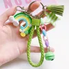 Candy Color Star Rainbow keychain tassel Charm Keyring Key Holders Bag Hangs Hangs Moder