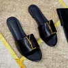 2023 Designer Slippers Sliders Womens Summer tribute Sandals Beach Slide Fashion Luxury Ladies Loafers Metal letters Black Outdoor Home Slides Crocodile Slippers