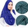 Femmes plaine bulle en mousseline de soie écharpe hijab wrap couleur unie châles bandeau musulman hijabs foulards/écharpe 78 couleurs DB344