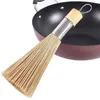 Bambou naturel Pot brosse antiadhésive huile fer Pot brosse cuisine multi fonction vaisselle nettoyage brosse Pot artefact H jlljeH