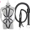 Nxy SM Bondage Sex Produit pour Adulte Lingerie Sexy Pu Cuir Noir Ensemble Accessoires de Scène Vêtements Bdsm Fouet Cosplay Accessoires Boutique 1223