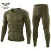 Winter Warm Tight Tactical Thermal Underwear Sets Men's Outdoor Function Breathable Training Cycling Thermo Long Johns 211220