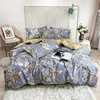 set TUTUBIRDLuxury biancheria da letto in cotone egiziano europeo Biancheria da letto in raso morbido copripiumino floreale pastorale federe copriletto 4 pezzi set T