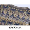 KPYTOMOA Women 2021 Fashion Jacquard Cropped Knitted Cardigan Sweater Vintage Long Sleeve Button-up Female Outerwear Chic Tops 210204