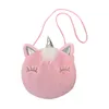 Fashion Girls Shoulder Bags Cute Unicorn Plush Messenger Bag Kids Keys Coin Purse Princess Mini Handbag