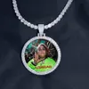 Custom Made Photo Pendant Necklace 4mm Tennis Chain Gold Silver Color Iced Out Cubic Zircon Men Hip hop Jewelry Gift