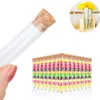 Tubo de teste de plástico de grau de alimentos limpo com rolha de cortiça 15x100mm 11ml livre atacado