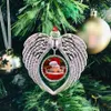 昇華クリスマス飾りの装飾の飾り天使の翼形の空白の熱い転写印刷の両面印刷のクリスマスツリーペンダント