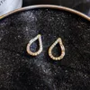 2020 Nieuwe Collectie Eenvoudige Mode-sieraden 925 Sterling Silvergold Fill Pave White Sapphire Party Water Drop Women Wedding Stud Earring Gift